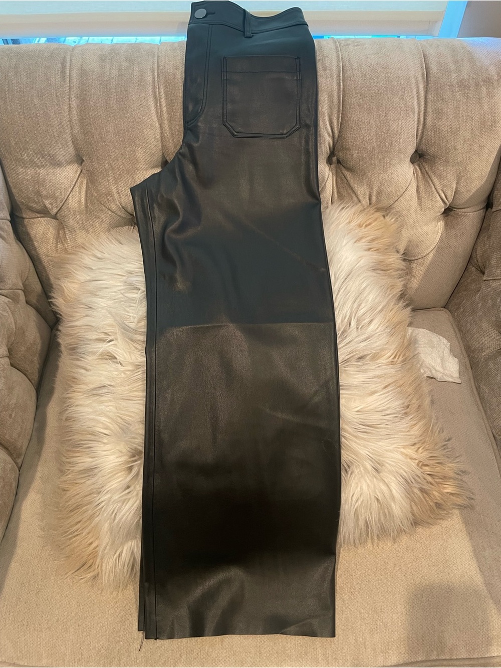 Zara wide leg ankle faux leather pants - Picture 3 of 3